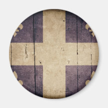 Rugged Wood Quebec Flag Magnets