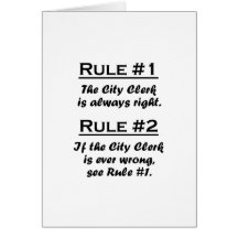 Rule City Clerk Greeting Cards