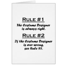 Rule Costume Designer Greeting Card