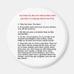 RULES FOR NON-PET REFRIGERATOR MAGNET