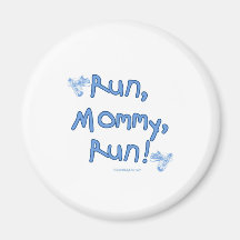 Run Mummy Run - Blue Refrigerator Magnets