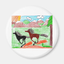 Running Horses Refrigerator Magnets
