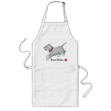 Running Pitbull Dog with Bone - Your name Apron