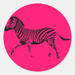 Running Zebra Round Sticker