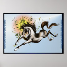 Runnung Horse-Poster