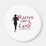 Runs Like a Girl Refrigerator Magnet
