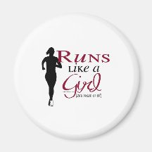 Runs Like a Girl Refrigerator Magnet