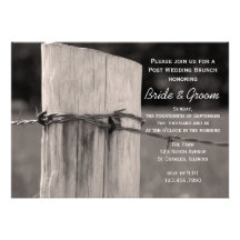 Rural Fence Post After Wedding Brunch Invitations