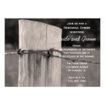 Rural Fence Post Country Rehearsal Dinner Invite