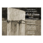 Rural Fence Post Country Wedding Invitation
