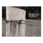 Rural Fence Post Country Wedding Response Card Personalised Invites