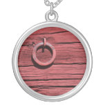 Rural Red Wooden Barn Wall Sterling Silver Jewelle Pendant