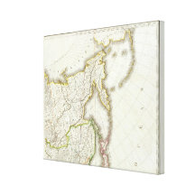 Russia and Asia Engraved Map Stretched Canvas Print