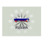 Russia Flag Map 2.0 Postcard