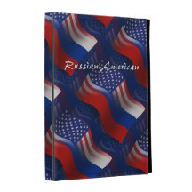 Russian-American Waving Flag iPad Folio Cover
