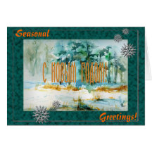 Russian / English Seasonal New Year Greeting Card