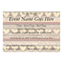 Rustic Americana Hearts Personalized Announcement