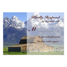 Rustic Barn Rocky Mountain Wedding RSVP Cards