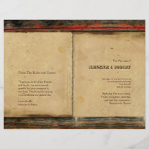 Rustic Barn Wood Wedding Program Custom Flyer