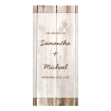 Rustic Barn Wood Wedding Program Custom Rack Cards