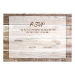 Rustic Barn Wood Wedding RSVP Response Card Custom Announcement