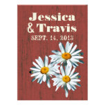 Rustic Barnwood Daisies Wedding Personalized Invites