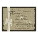 Rustic Bow and Burlap Wedding Invites