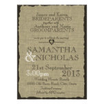 Rustic Burlap Look Wedding Custom Announcement