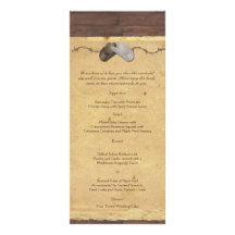 Rustic Country Cowboy Hat Barbed Wire Wedding Menu Custom Rack Cards