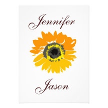 Rustic Country Sunflower Wedding Invitations