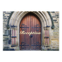 Rustic Country Wedding Old Wooden Door Reception Personalized Invitations
