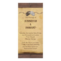 Rustic Cowboy Hats Barbed Wire Wedding Program Custom Rack Card