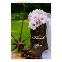Rustic Daisies Country Bridesmaid Thank You Card