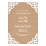 Rustic Lace & Medium Burlap Wedding Invitation