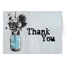 Rustic Mason Jar and Wildflowers Greeting Card