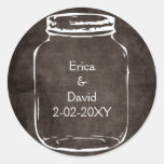 rustic mason jar wedding seals round stickers