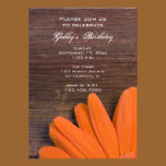 Rustic Orange Daisy Birthday Party Invitation invitations