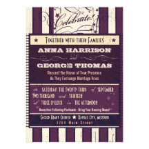 Rustic Poster: Aubergine Dream Custom Wedding Custom Announcements
