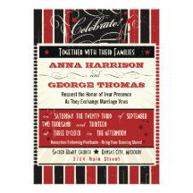Rustic Poster: Red & Black Custom Wedding Custom Announcement