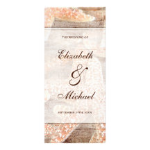 Rustic Starfish Brown Wedding Program Full Colour Rack Card