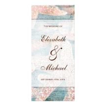 Rustic Starfish Teal Blue Wedding Program Custom Rack Cards
