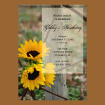 Rustic Sunflowers Birthday Party Invitation invitations