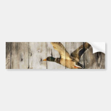 rustic vintage barnwood country ducks hunter bumper sticker
