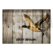 rustic vintage barnwood country ducks hunter greeting card