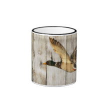 rustic vintage barnwood country ducks hunter coffee mug