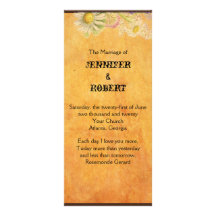Rustic Watercolor Daisies Wedding Program Personalized Rack Card
