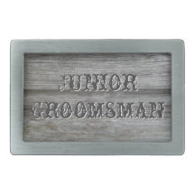 Rustic White Flowers Junior Groomsman Belt Buckle