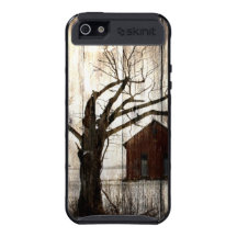 Rustic Winter Red Barn Iphone 5 Case