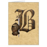 Rusty Knights Initial B Greeting Cards