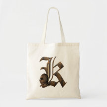 Rusty Knights Initial K Canvas Bags
